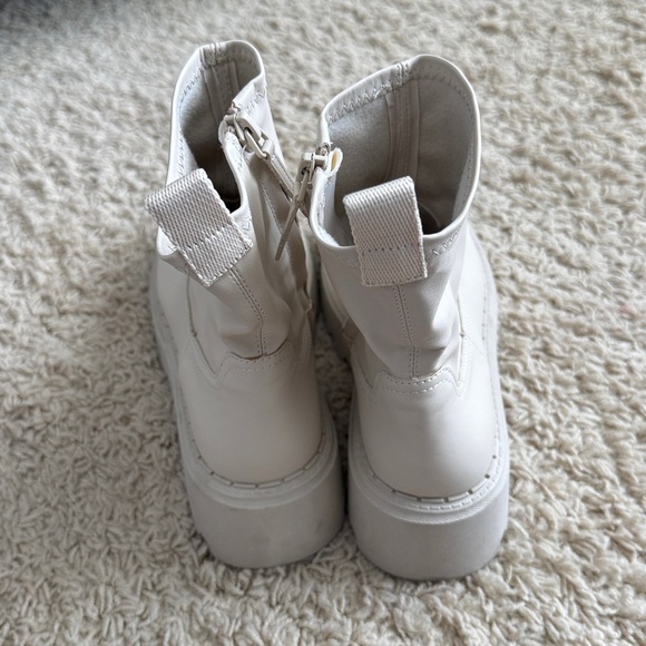 Zara Cream Chunky Platform Ankle Boots - Picture 4 of 7